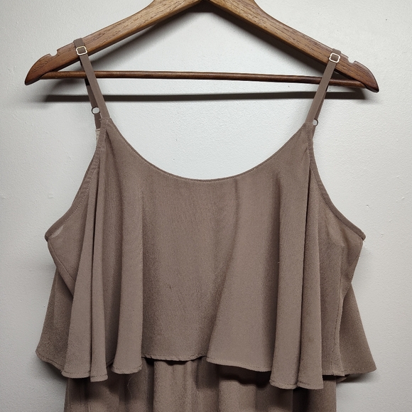 Show Me Your Mumu Maxi Dress Women Sze L Tan Sleeveless Night Gown Wedding Party - Picture 2 of 8